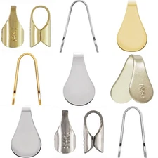 10k 14k 18k Solid Gold or Silver Flat/Round Chain End Tabs w Solder Loop Endcaps