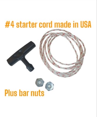 For Stihl Chainsaw Pull Start Rope Cord 1/8 #4 w/ Handle 5ft STRONG Bar Nuts