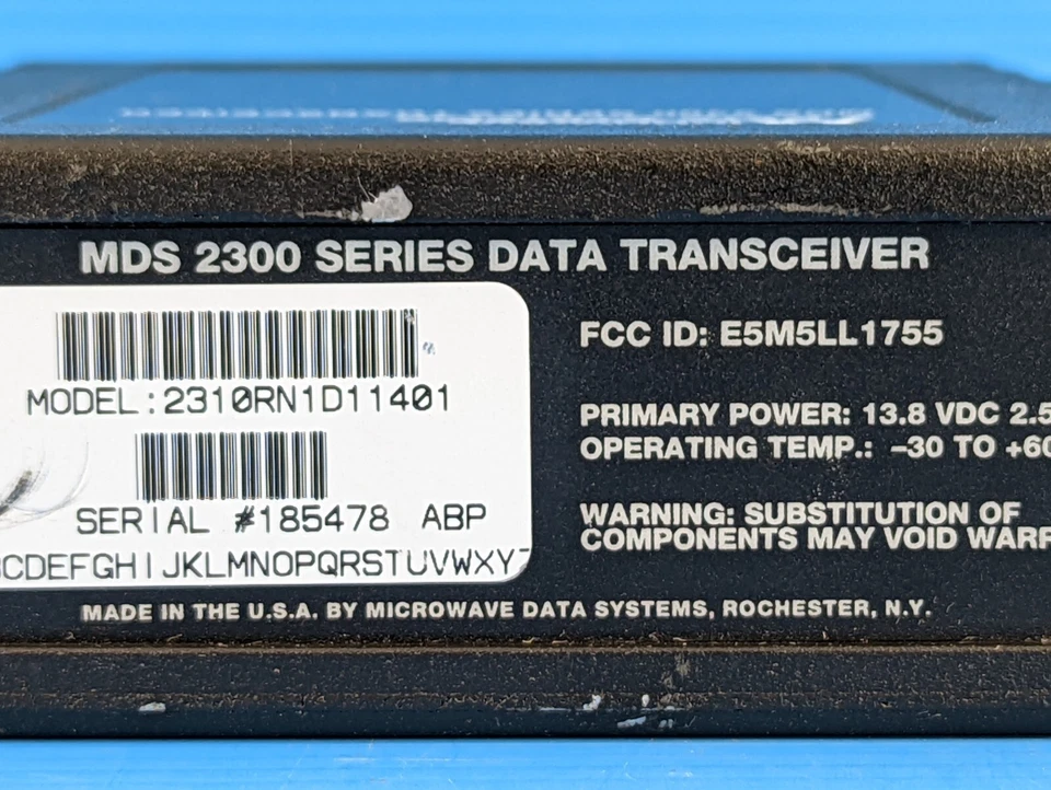 General Electric 2310RN1D11401 Data Transceiver , MDS 2300 Series E5M5LL1755 - Image 2 of 4