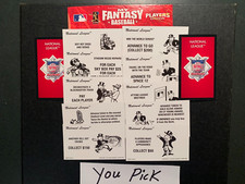 Tarjetas de la Liga Nacional Monopoly Fantasy Baseball You Pick 2007