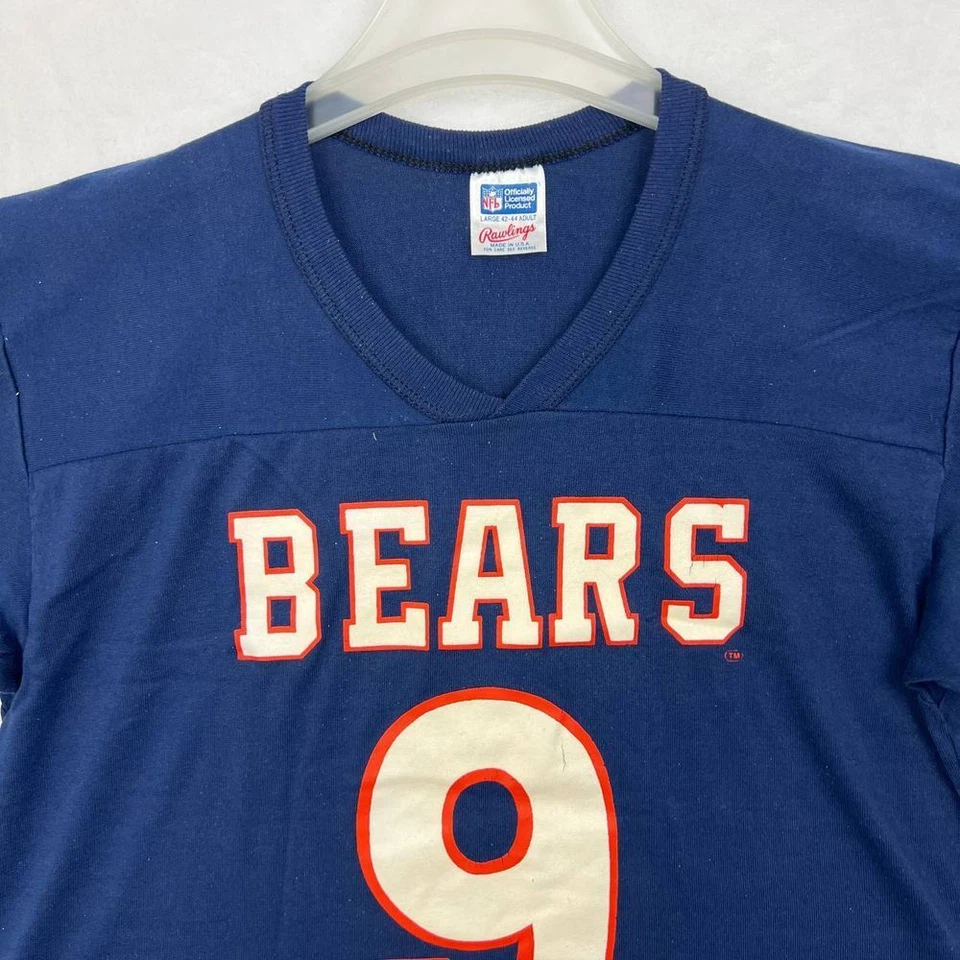 复古芝加哥熊队罗林斯球衣衬衫女式大号蓝色吉姆·麦克马洪 9 — 第 4/4 张图片