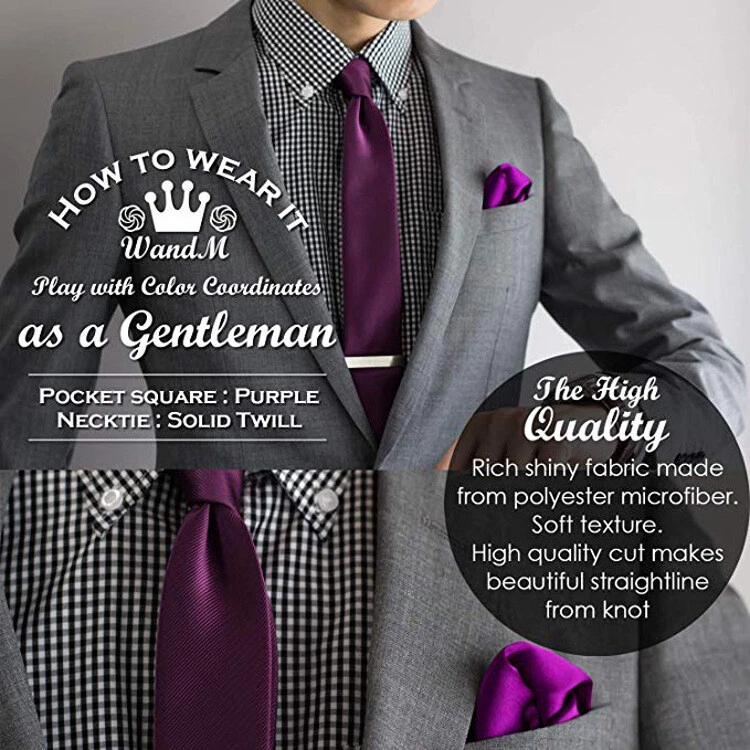 Men's Tie Plain Ties Satin Solid Color Slim Skinny Smart Party Wedding Thin Neck - Image 3 of 4