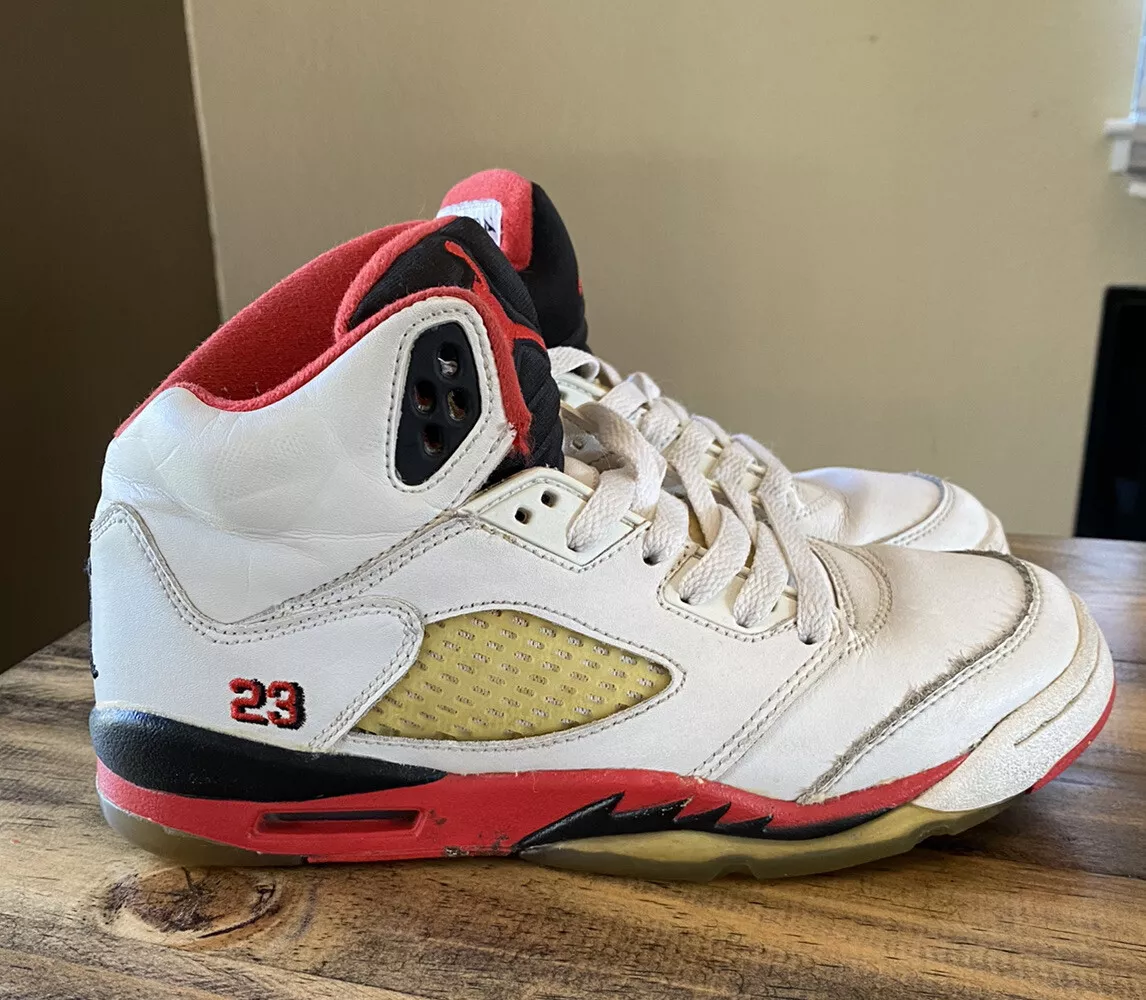 Air Jordan V - White - Fire Red - Black