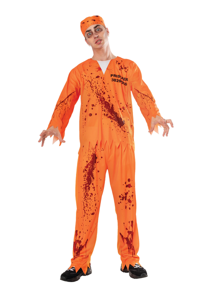 Rubies Orange GefäNgnis SträFling Overalls Zombie Halloween KostüM Komplettset-image