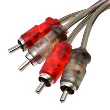 3 Audio RCA Interconnect Cable 1.5 FT foot Patch Male to Male OFC Spiral Braid