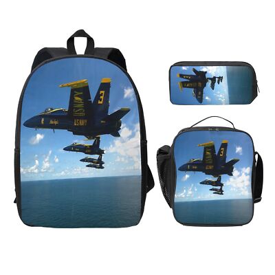 Airplane Aircraft 3Pcs Backpack Unisex Adjustable BackpacksTravel Laptop Back...