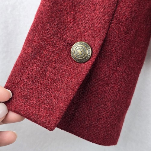 Brooks Brothers 8 Lambs Wool Riding Jacket Blazer Garnet Cranberry Office Career - Picture 13 of 24