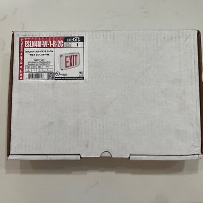 Orbit Micro LED Exit Sign Wet Location ESLN4M-W-1-R-2C. RED