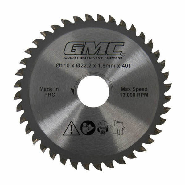 GMC Gts1500 TCT Compact Circular Saw Blade 110 X 22.2mm 40t for sale
