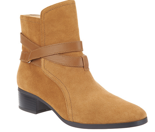 C. Wonder Suede Ankle Boots w/ Strap 