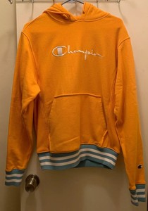 Champion Reverso tecido moletom com capuz Amarelo Ouro Masculino Tamanho P | eBay