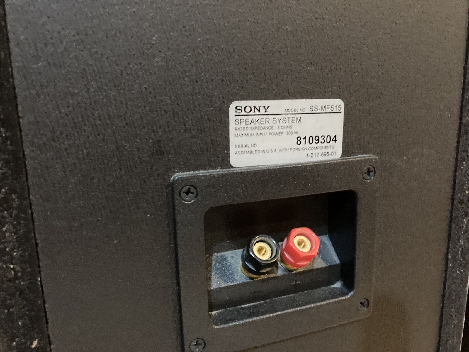 Sony 5.0 Speaker System SSMF515 Floors, CN290 Cute, SSSR290 Surr