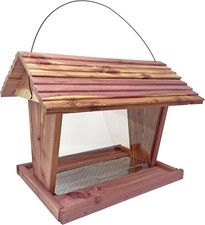 USA-Made Large Ranch Cedar Bird Feeder - Perfect for Your Backyard 