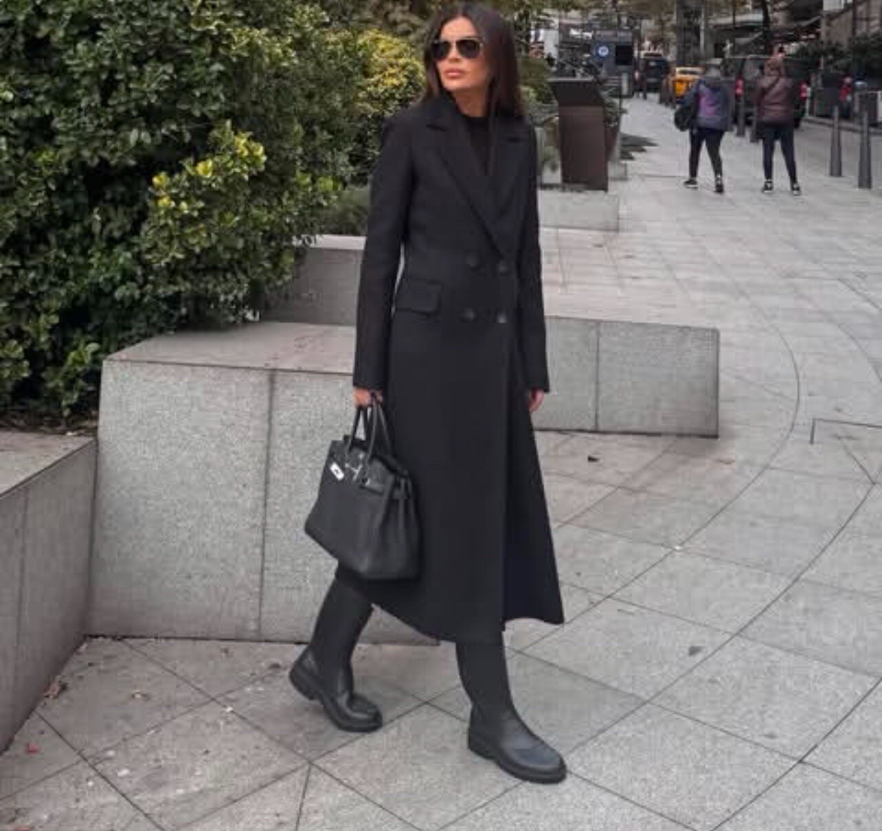 NEW ZARA AW24 ZW COLLECTION WOOL BLEND BLACK COAT 9231/745 size L