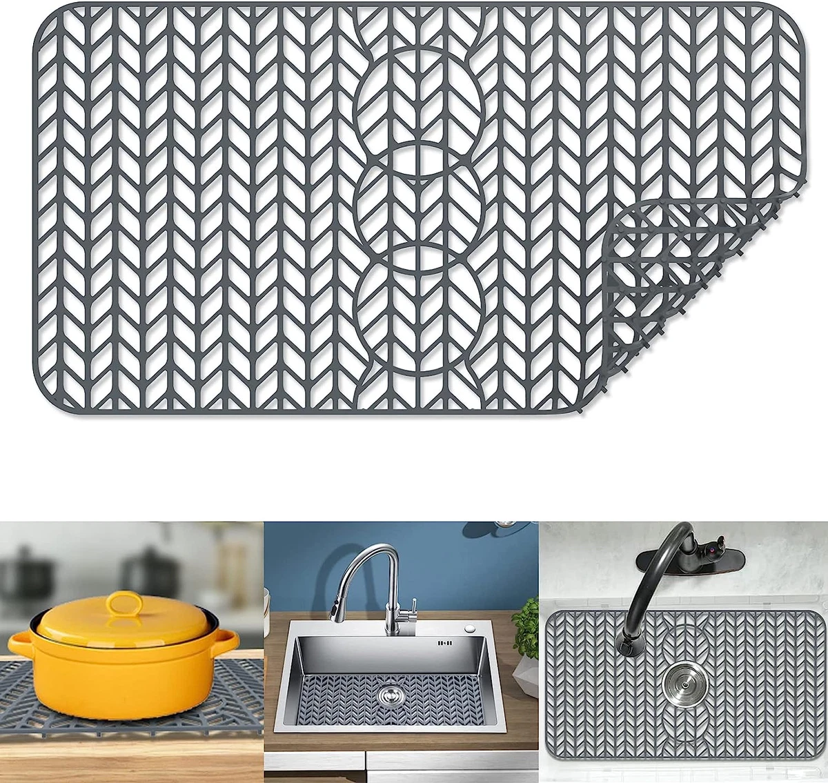 Kitchen Sink Mats Can Be Sheared 29.5″X15″ Sink Protectors for