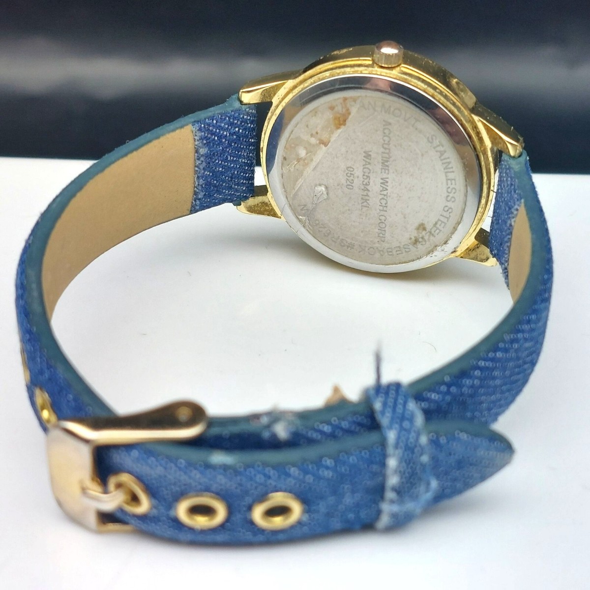 Vivani Gold & Blue Denim Wrist Watch - Stainless Steel  display picture 3