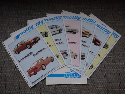 8x Opel Monza Senator Mattig Tuning Prospekt Mappe 1987 Deutsch selten rare