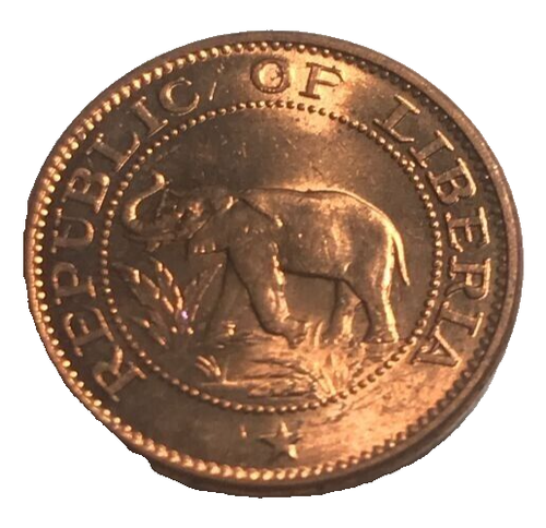 elf Liberia 1 Cent 1961 (P) Elephant Philadelphia Mint - Picture 1 of 2