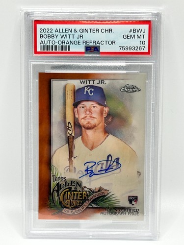 Bobby Witt Jr. [Orange] #AGA-BWJ 2022 Topps Allen & Ginter Chrome Autographs card