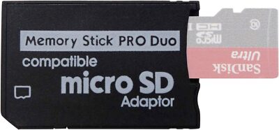 Psp Memory Stick Adapter, Micro Sd To Memory Stick Pro Duo