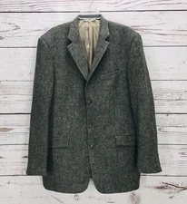 TALLIA UOMO Rochester Mens 44 X-Long (Big & Tall) Wool Brown Tweed Blazer Jacket