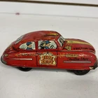 Vintage Marx Tin Friction Drive Toy Fire Department Car U-52 Read Desc