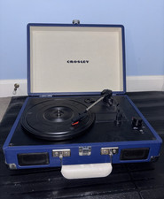 Crosley Cruiser Deluxe Blue Portable Record Player Turntable