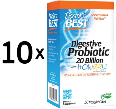 10 x Doctors Best Best Probiotic, 20 Billion CFU - 30 vcaps (666,63 EUR/kg)