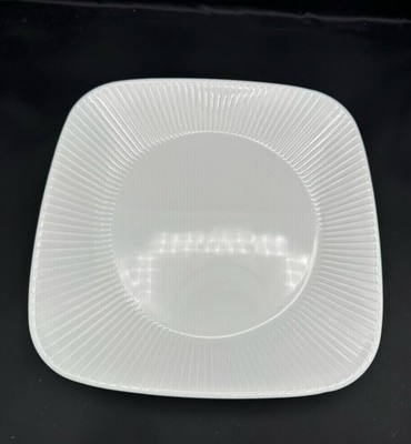 1 Corning CORELLE Vitrelle White Ultra Luncheon Salad Plates Square ribbed 9 