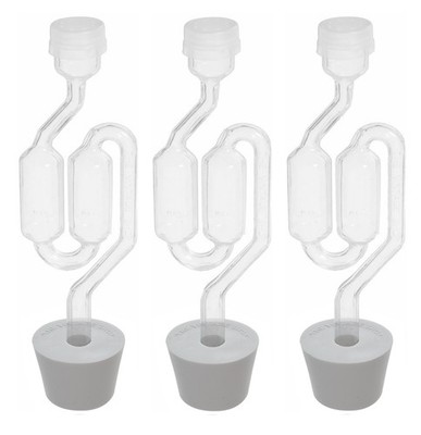 3ct. - S-Shape Airlock with #6 Stopper - Set of 3 (Bubble Airlock)