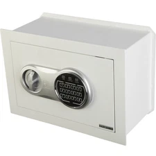Wall Safe Digital Safety Box with Passcode Personal Safe for Cash Jewelry, White