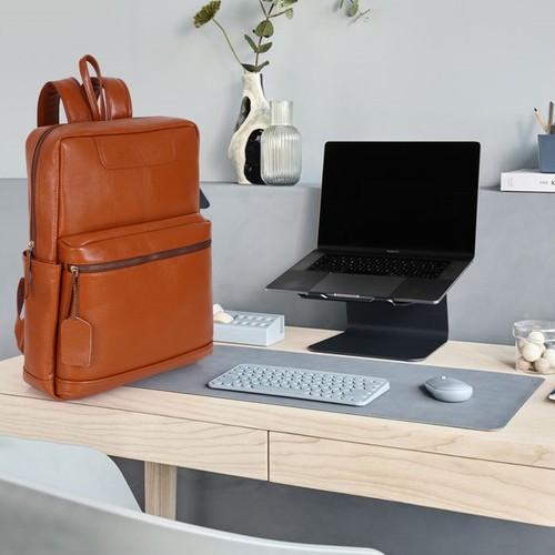 LV Full Grain Leather Backpack Men 16 Inch Laptop Backpack Bag Computer - Picture 6 of 10