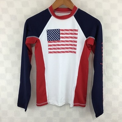 Vineyard Vines for Target Boys XL 16 Rash Guard American Flag Whale Swim Shirt