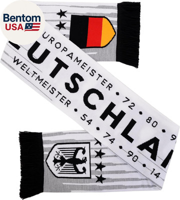 Germany Deutschland Soccer HD Knit Scarf (Tricolor) (White)