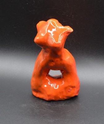 ''Orange Lilyanna'' - Impressive Original Clay sculpture, Hand Made & Glazed.