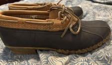 LL Bean Womens Navy Duck bean boots Size 9 Read Description