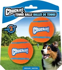 ChuckIt Tennis Balls for Fetch and Interactive Play Medium Dog Toy 2-Pack