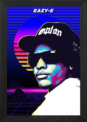 Eazy-E Retro Portrait gerahmtes Wandbild Poster Leinwanddruck Bild