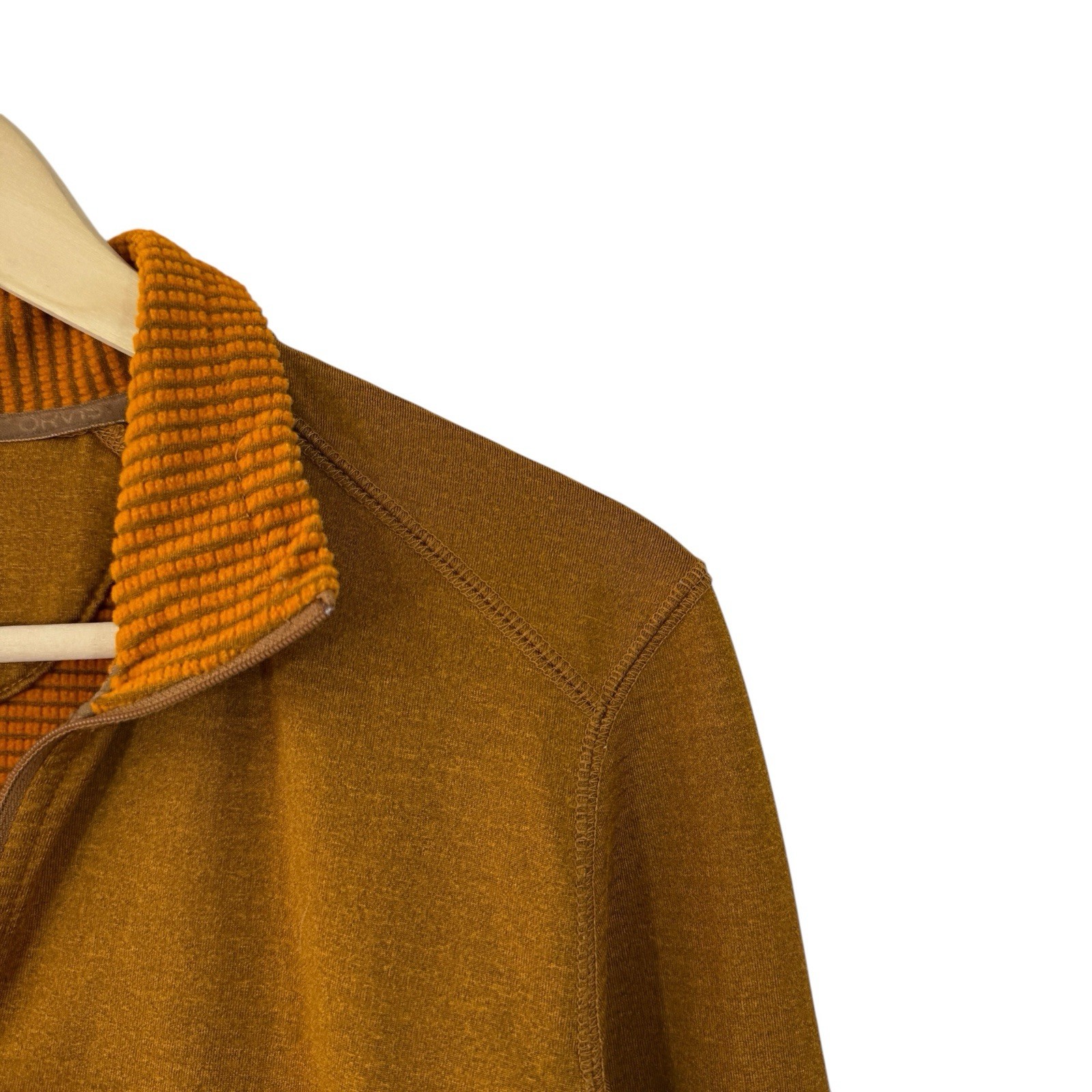 Orvis Large Base Layer Pullover Orange Partial Zi… - image 7
