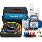 7.2 CFM 3/4 HP 2 Stage HVAC Vacuum Pump Kit AC Refrigeration Manifold Gauge Set