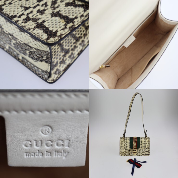 Gucci Sylvie Sherry Python Leather Shoulder Bag B… - image 9