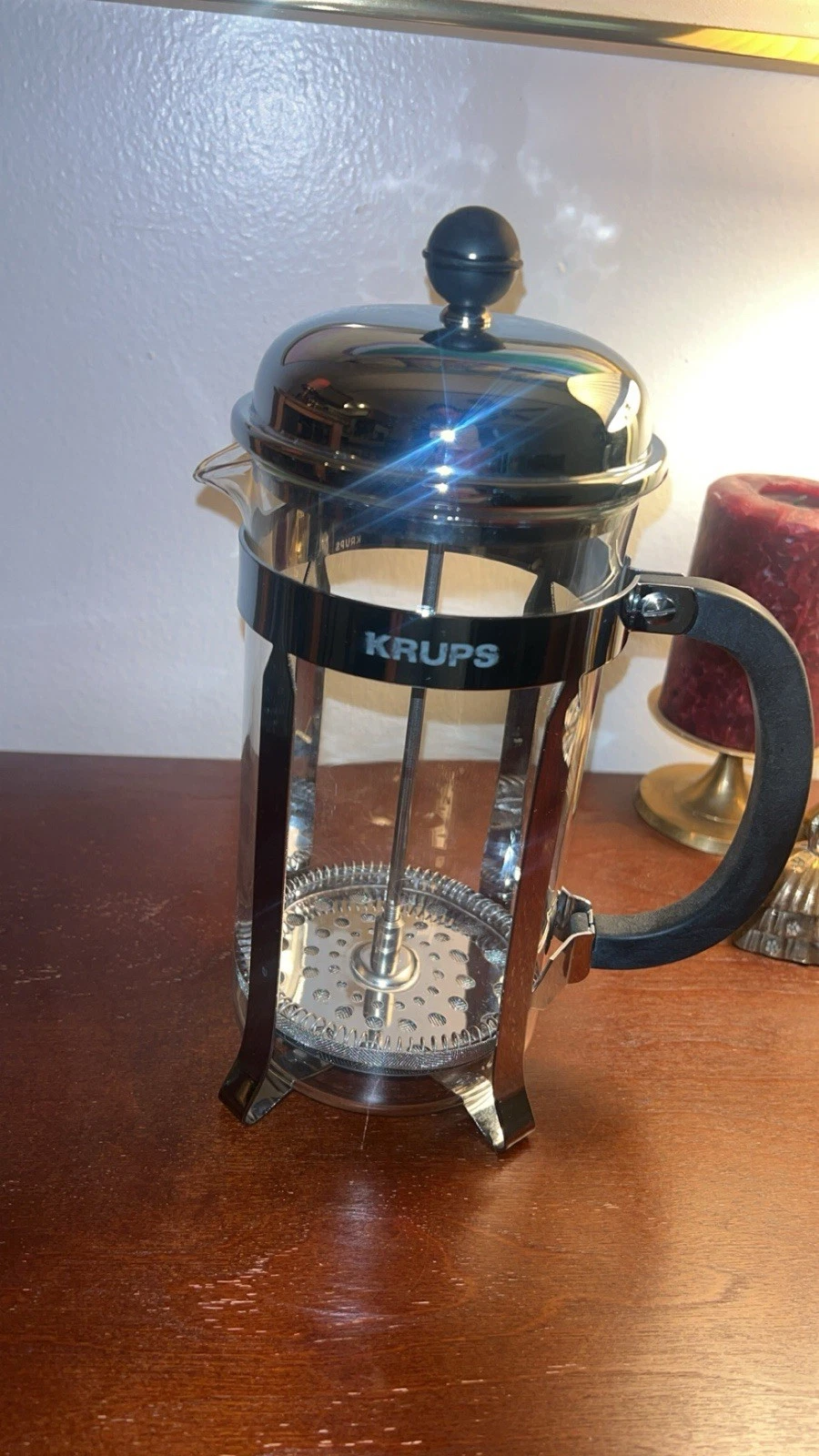 Stainless Steel French Press Coffee Maker Glass Krups Pre-owned
