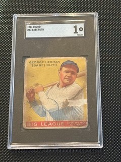 1933 Goudey Big League Chewing Gum R319 Babe Ruth #53 SGC 1