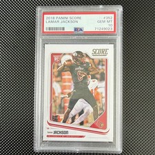 Panini 2018 Score Rookies Lamar Jackson #352 Rookie Card PSA 10. rookie card picture