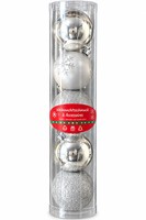 Heitmann Deco Weihnachtskugeln Silber Weiß Glitzer Christbaumkugeln Set