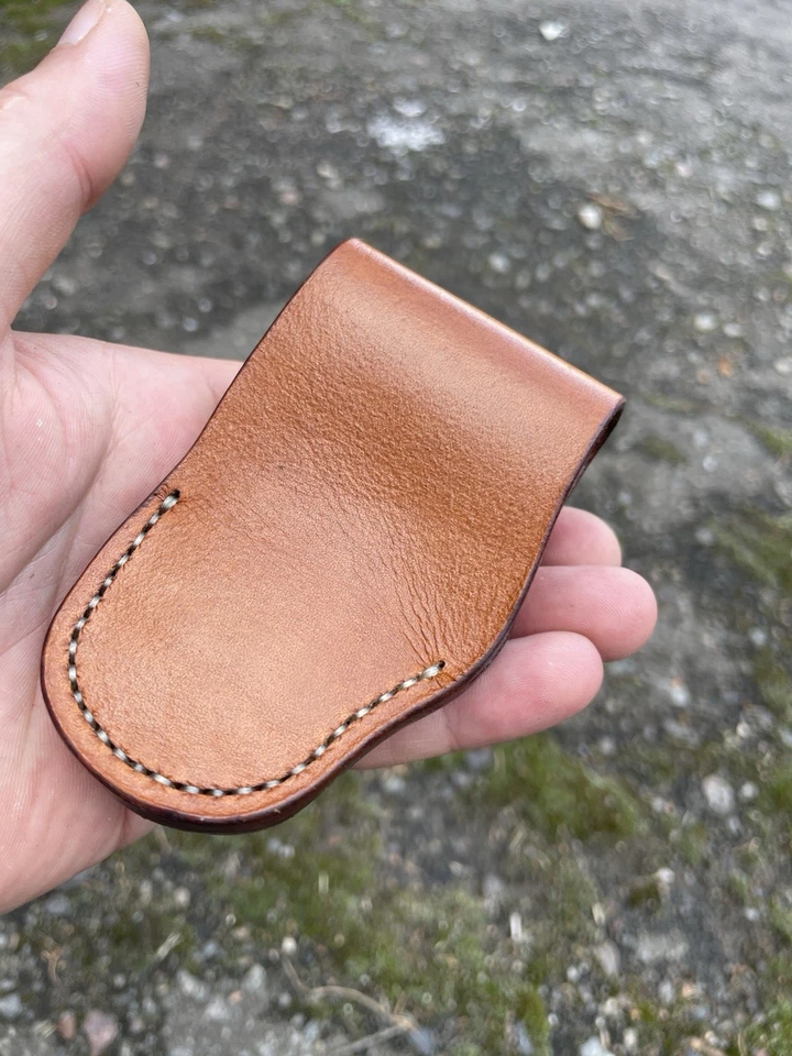 Custom Formed Leather Sheath for Spyderco Para 3 Knife | EDC Holster Pouch - Image 2 of 4