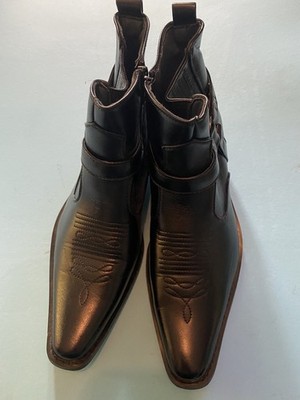 Alberto Fellini Black Western 10 Harness Ankle Cowboy Biker Boots Mens Size 11