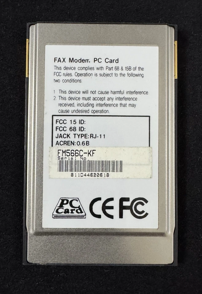 PCMCIA 56Kbps Fax Modem PC Card FM566C-KF - Image 2 of 4