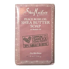 Shea Moisture Peace Rose Oil Shea Butter Bar Soap with Baobab Oil, 8 oz, NEW