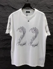 Amiri pure cotton round neck short sleeved letter printed casual T-shirt XL size